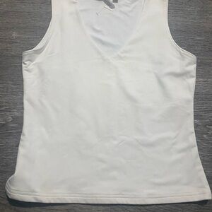 Anne de Solene White Fitted Tank Top